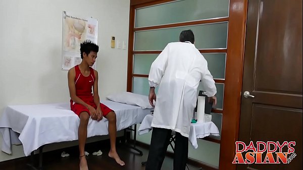 Doc daddy tugs youngster before pushing his rod deep inwards