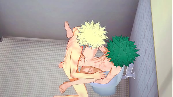 My Hero Academia Yaoi – Midoriya is fucked by Bakugou with internal cumshot in his rump – Japanese asian manga anime game porno homosexual